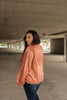 Silky Satin V-Neck Blouse In Bronze