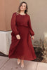 Simple And Pleated Dress in Rust