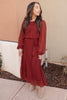 Simple And Pleated Dress in Rust