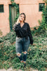 Simple Satin Top in Raven