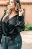 Simple Satin Top in Raven