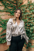 Simple Satin Top in Silver