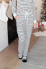 Snuggle in Stripes Pajama Bottoms in White/Black