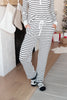 Snuggle in Stripes Pajama Bottoms in White/Black