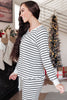 Snuggle in Stripes Pajama Top in White/Black
