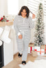 Snuggle in Stripes Pajama Top in White/Black