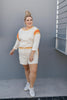 Sporty Stripe Shorts In Oatmeal