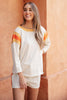 Sporty Stripe Pullover In Oatmeal
