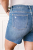Straight Edge Dark Wash Shorts