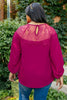 Straight Laced Blouse In Berry