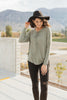 Straight Laced Ribbed Top In Sage