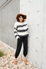 Straightforward Striped Sweater In Ivory and Black