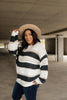 Straightforward Striped Sweater In Ivory and Black