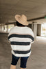 Straightforward Striped Sweater In Ivory and Black