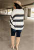 Straightforward Striped Sweater In Ivory and Black