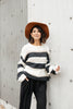 Straightforward Striped Sweater In Ivory and Black