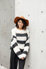 Straightforward Striped Sweater In Ivory and Black