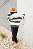 Straightforward Striped Sweater In Ivory and Black