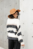 Straightforward Striped Sweater In Ivory and Black
