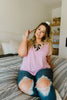 Strappy & Spotty V Top In Mauve