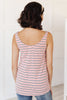 Stripe On All Summer Long Tank In Mauve
