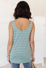 Stripe On All Summer Long Tank In Mint