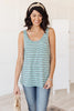 Stripe On All Summer Long Tank In Mint
