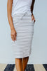 Striped Drawstring Skirt In Gray