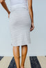 Striped Drawstring Skirt In Gray