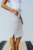 Striped Drawstring Skirt In Gray