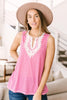 Stripes N Lace Top In Pink