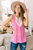 Stripes N Lace Top In Pink