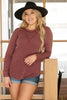 Super Simple Long Sleeve Tee in Burgundy