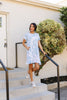 Swirl Tie Dye Dress In Aqua