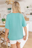 Top Stitch V-Neck In Aqua