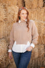 The Clara Turtle Neck Top in Taupe