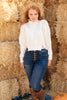 The Clara Turtle Neck Top in White