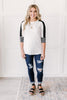 The Edge Of Stripes Top in White