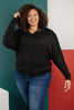 The Lillian Cut-Out Neckline Top in Black