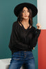 The Lillian Cut-Out Neckline Top in Black