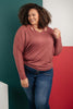 The Lillian Cut-Out Neckline Top in Rust