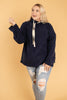 The Mia Leopard and Navy Cowl Neck
