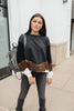 Tie Dye Chevron Pullover In Black