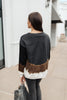 Tie Dye Chevron Pullover In Black