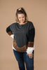 Tie Dye Chevron Pullover In Black