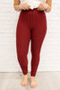 Let's Go Textured Leggings in Burgundy