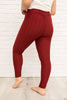 Let's Go Textured Leggings in Burgundy