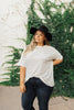 Tow The Line Striped Tee In Off White