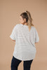 Tow The Line Striped Tee In Off White