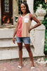 Half & Half Color Block Top In Autumn Sunset